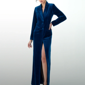 Modern Handmade 1 Piece Long Blazer Women Suit Velour Fabric Notch Lepal Single Breasted Business Office Women Jacket Customized