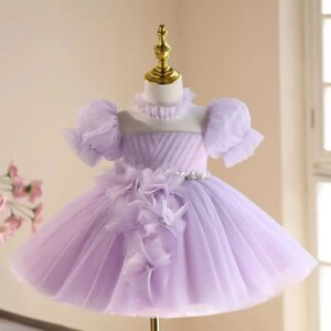 Jill Wish Elegant Lialc Arab Girl Dress Flowers Beaded Children Princess Birthday Wedding Party Children Holiday Prom Gown J536
