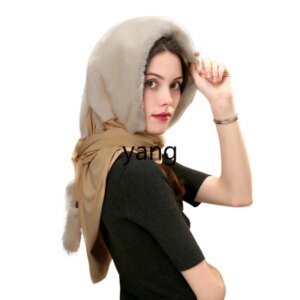 LMM winter mink scarf integrated hat whole mink autumn and winter fur hat