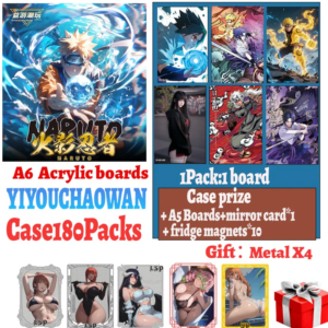 YIYOUCHAOWAN Naruto Japanese Anime Konoha Bonds Collection A6 Acrylic Color Paper Cards Hinata Sakura Sasuke Booster Hobby Gift