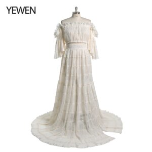Elegant Two Piece Off The Shoulder Gown Maternity Dress for Photo Shoot Boho Maternity Gown for Baby Shower YW220511-1