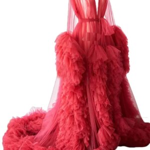 Tulle Robe Long Lingerie Bridal Dressing Gown Puffy Nightgown Photoshoot baby shower