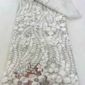 Latest African Lace Fabric 2025 High Quality Lace Groom Embroidery Sequins French Tulle Lace Nigerian for Wedding Party Dress