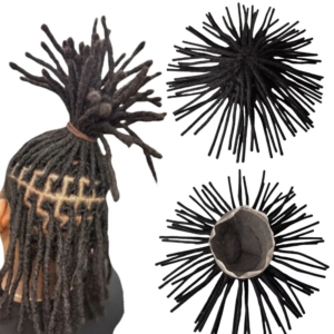 16Inches Cambodian Virgin Human Hair Replacement #1b Black Color 8×10 Full Lace Toupee Dreadlocks Unit for Black Men