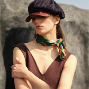 Vintage elegant lace fashion hollow breathable beret women’s high luxury octagon hat