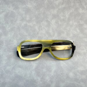 Eyeglass Frames Retro Square Vintage Double Nose Bridge Handmade Black White Horn Reading Man Glasses Frames Lenses Eyeglasses