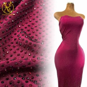 2025 Latest Luxury Water Diamond Head Elastic Fabric High-end Sparkling Embellishment Suitable for Women’s Party Evening Dresses