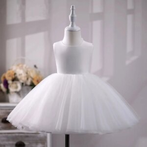 Dreamy Vow Elegant White Baby Girl Dress Classic Sleeveless for Kids Birthday Party Ball Gown J705