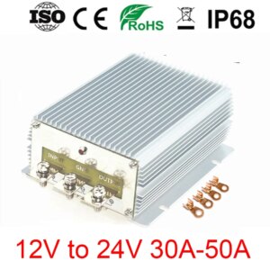 12 Volt to 24 Volt 30A-50A Step-up DC DC Converter Boost Voltage Regulator High Performance 12V TO 24V for Cars Trucks 12V-24V