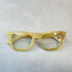 Eyeglass Frames Unique Square Vintage Handmade Honey Horn Prescription Man’s Glasses Frames Myopia Optical Lenses Eyeglasses
