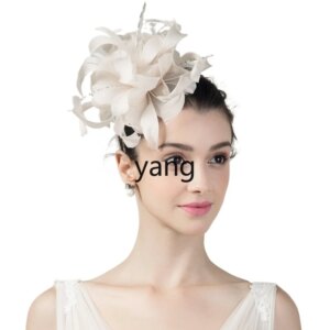 LMM new banquet top hat, European and American fashion feather top hat, handmade