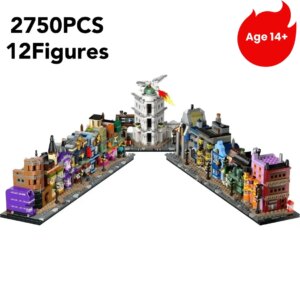 2025 New MOC Diagon Alley Shop Building Blocks Street View Architecture 2750pcs Bricks Diy Toys for Children Birthday Gift Set