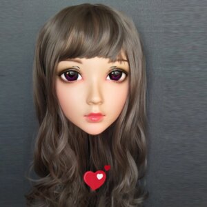 (Wei-02) Gurglelove Female Sweet Girl Resin Half Head Kigurumi BJD Mask Cosplay Japanese Anime Role Lolita Mask Crossdress Doll