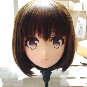 (KM116) Handmade Female Resin Crossdress Pretty Girl 3/4 Head Lolita Doll Mask Japanese Anime Cosplay Kigurumi Mask Crossdresser