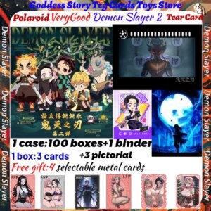 2025 Newest VeryGood Demon Slayer 2 Tear Card Polaroid Collection Card Shinobu Japanese Anime Trading Mitsuri Hobbies Gift