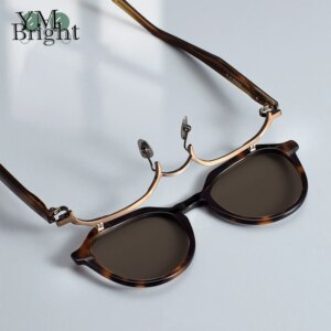 Personalized fashion sunscreen upturned sunglasses frame 9999 Acetate titanium for men and women fashion polygon sunglasses