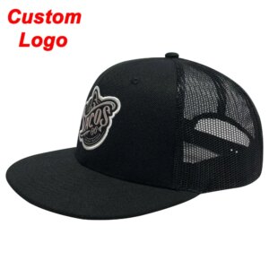 Custom Hip Hop Cap Patch Logo With Outline Flat Brim Private Name Fishnet Mesh Cool Fabric Baseball Football Tennis Trucker Hat