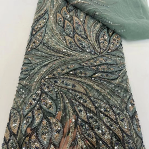 New Promotion Heavy Process Party Dress Series Embroidery Beads with Sequins Super Top Quality Fabric