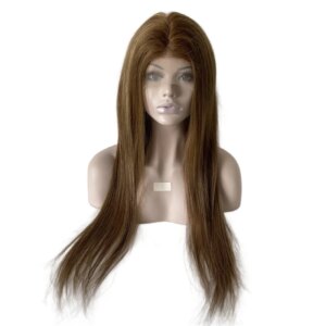 24 inches Indian Virgin Human Hair Highlights Color #10 HL #27,180% Density 13×4 Lace Frontal Wig for Woman
