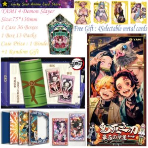 YAMI 4 Demon Slayer Collection Cards Arcylic Color Paper Anime Kimetsu Yaiba Tanjirou Kamado Nezuko Kids Gift Demon Slayer Cards