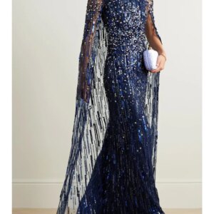 Sequin Prom Dress Mermaid Beading Special Occasion Dresses With Cloak  Evening Dress robe de soirée luxe élégante 2024