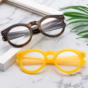 New Oval Glasses for Women Fashionable Anti-Blue Light & Studded Frames Trendy Clear Lens Eyewear Prescription Ready