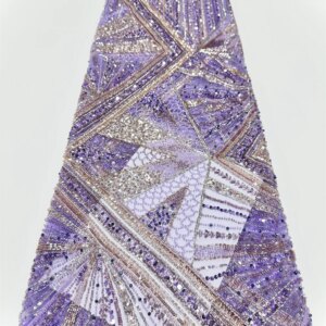 Luxury French Mesh Embroidery Beaded Lace Fabric African Nigerian Sequins Lace Fabric For Wedding Dress Sewing Material