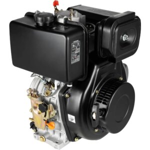 4 Stroke 10HP Diesel Engine, 418CC Single Cylinder Air-Cooled Diesel Motor, Vertical Shaft Diesel Engine Gas Engine Motor