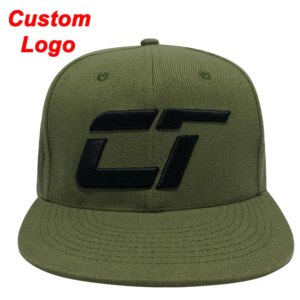 Custom Baseball Cap Green Color Small MOQ Wholesale Basketball Adjustable Closer Sizeable Football Outdoor Snapback Sport Hat