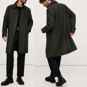 Modern Vintage Street Winter Long OverCoat Lapel Single Breasted Winter Tweed Business Blazer Customized