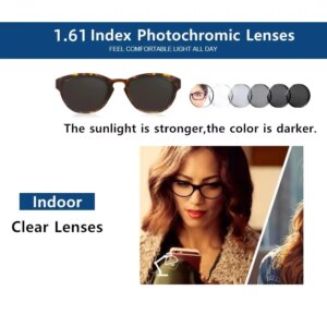 1.61 Index Super Thin Prescription Photochromic Lenses Chameleon Lenses Change to Grey Color In Car High Grade Lenses