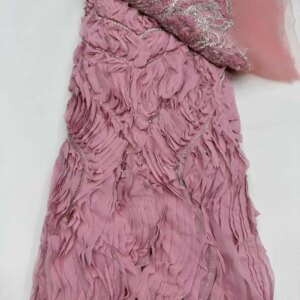 Hot Sale Elegant French Africa Nigerian Sequins Heavy Lace Pretty Beaded Net Lace Fabric For Wedding Party Dress