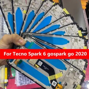 Tested Full Digitizer for Tecno Spark 6 go/spark go 2020 Display with Touch Screen+Frame for Tecno KE5 KE5J LCD Pantalla