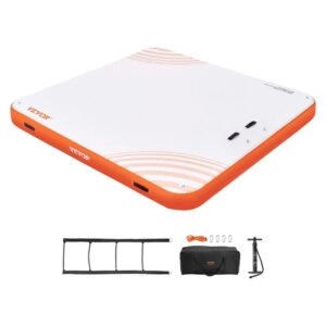Inflatable Floating Dock 7FT x7FT Non-Slip Platform Mat Detachable Ladder Portable with Bag for pool Beach Ocean