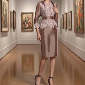 Mother Of The Bride Dresses Sheath Knee Length Lace With Jacket Plus Size Short Groom Mother Dresses For Wedding Customized