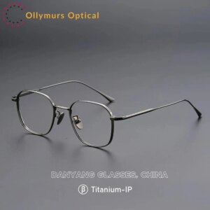 Korean Style Polygonal Titanium Alloy Glasses Frame Men and Women Fashion Retro Ultra-light Optical Prescription Eyeglasses 1909