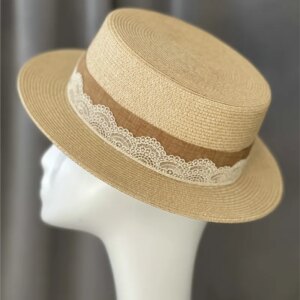 Summer flat hat Lace along sunshade fashion seaside holiday girth
