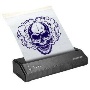 Tattoo Stencil Printer Wireless Bluetooth Tattoo Printer Transfer Stencil Machine with 10Pcs Transfer Paper Compatible for iOSA