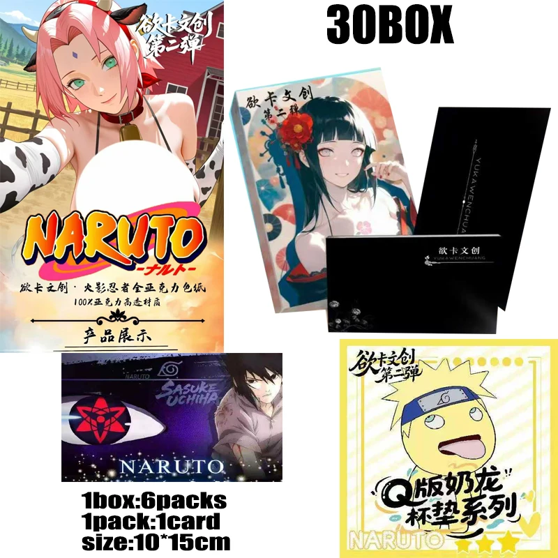 Naruto Set Collection Cards Booster Box Case Yuka Wenchuang Wave 2 10*15cm Limited Playing Cards Games Toys Child Gifts