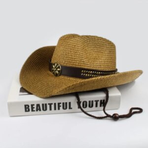 casual sunflower belt outdoor travel men’s and women’s sunshade large eaves cool cowboy hat