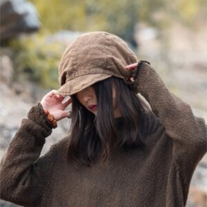 Autumn plant dye fried octagon hat art style pile dome to make old millinery