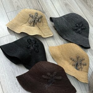 Summer New Product Bead Chain Decorative Grass Weaving Breathable Sunscreen Sunshade Beach Wide brimmed Vacation Hat