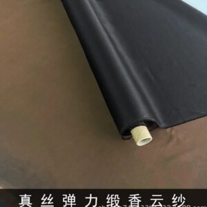 135 Door Width Black Stretch Satin Xiangyun Yarn Fabric Black Xiangyun Yarn Trousers Cheongsam Cloth