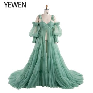Custom Color Tie Shoulder Maternity Dress for Photo Shoot Pregnancy Gown Baby Shower Photography Shooting Dress YEWEN