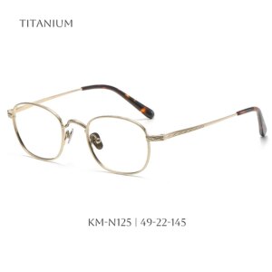 Iris Carved Japanese Retro Eyeglasses Unisex, Luxury Designer Oval Pure Titanium Frame Prescription Glasses for Reading & Myopia