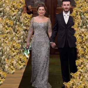 Gorgeous Mother of the Groom Dresses Floor Length A-line Gray Square Collar Appliques High Quality Women Banquet Prom Gowns