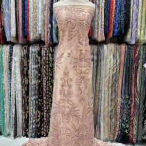 High Quality African Heavy Beaded Lace Fabric 2025 Nigerian Sequins Groom Lace Fabric Wedding Party Dress Sewing