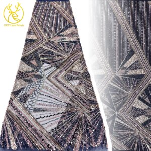 Newest African Sequin Beaded Lace Fabric 2025 High Quality French Colored Stone Tulle Lace Fabric For Women Party Dress Sewing