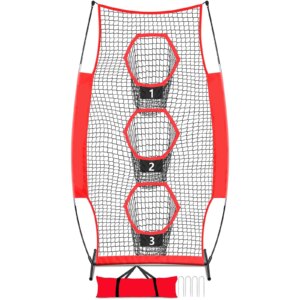 Portable Vertical Goal Net for American Rugby and Baseball Training Featuring Sports Equipment Hole