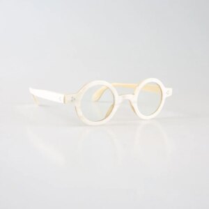 Man’s Glasses Frames Round Vintage Unique Rivets Handmade White Horn Prescription Eyeglass Frames Optical Lenses Eyeglasses